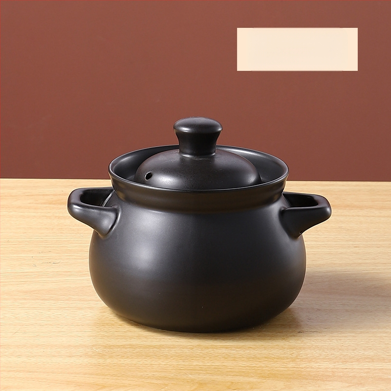 Oală tradițională din lut ceramic pentru gătit pe foc deschis, oală de supă cu capac, rezistentă la temperaturi înalte, capacitate 2.1–3 L, 3.1–4 L sau peste 5 L