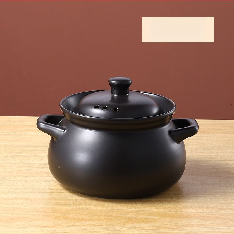 Oală tradițională din lut ceramic pentru gătit pe foc deschis, oală de supă cu capac, rezistentă la temperaturi înalte, capacitate 2.1–3 L, 3.1–4 L sau peste 5 L