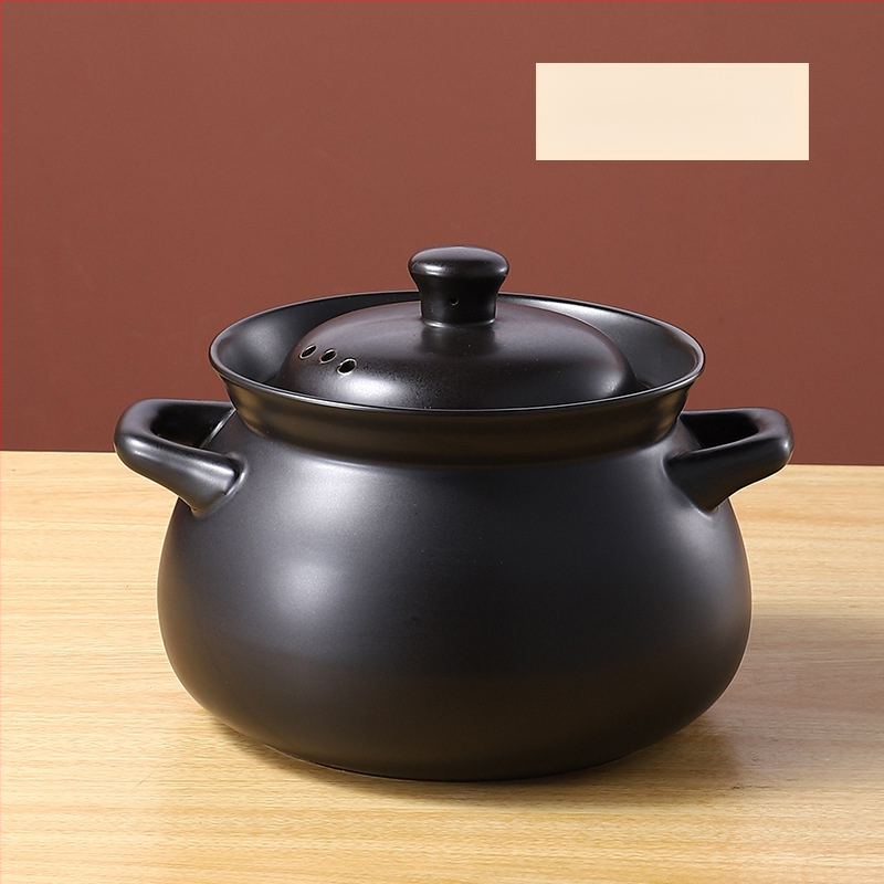 Oală tradițională din lut ceramic pentru gătit pe foc deschis, oală de supă cu capac, rezistentă la temperaturi înalte, capacitate 2.1–3 L, 3.1–4 L sau peste 5 L