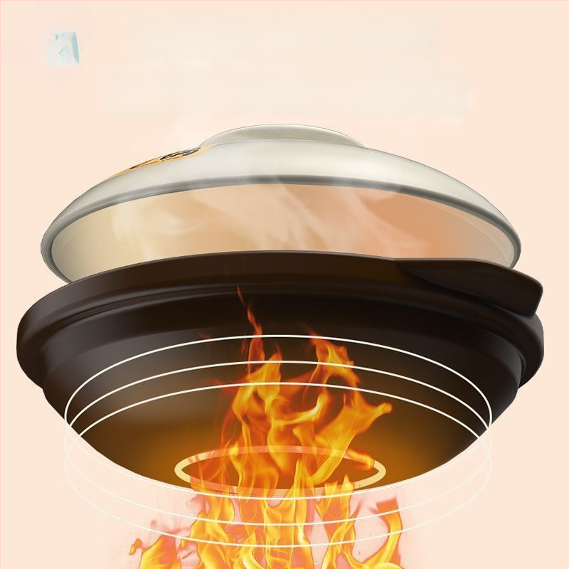 Oală de lut pentru aragaz, capacitate 2,1–3 L, rezistentă la temperaturi înalte, pentru supă, tocană, orez în oală de lut și terci