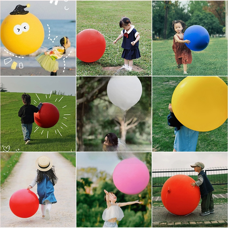 Balon mare 36 inch din latex gros, pentru exterior, parcuri și gazon, jucărie pentru copii, rezistent la explozie