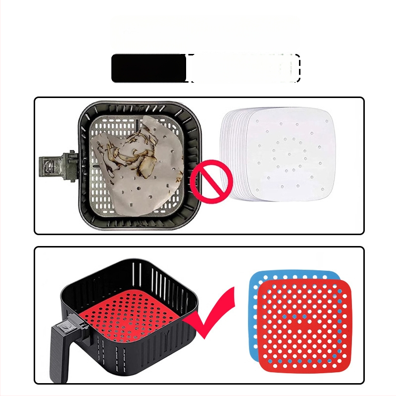 Covoraș din silicon pentru air fryer, de calitate alimentară, reutilizabil, protecție împotriva arsurilor, izolație termică