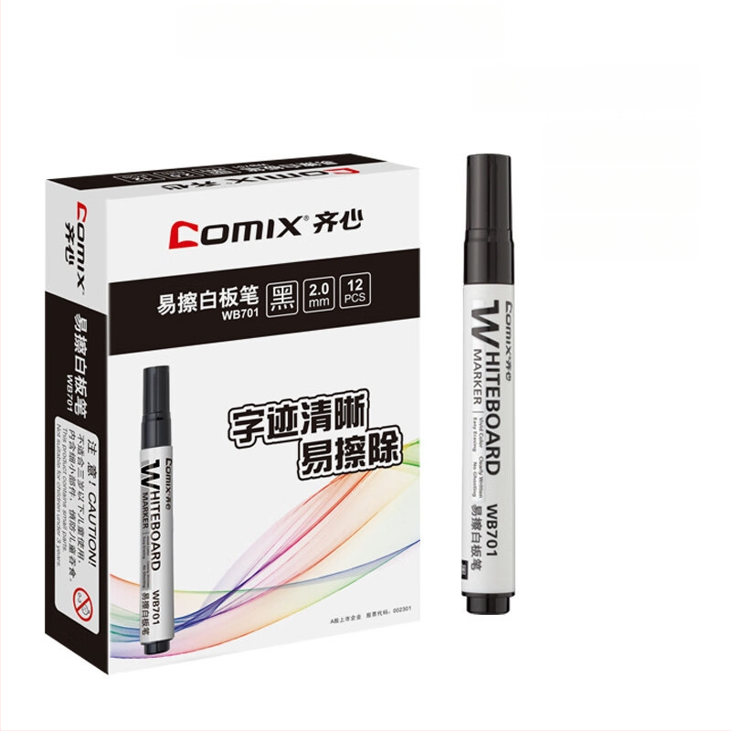 Qixin WB701 Маркер за бяла дъска за офис и срещи, учителски комплект с червен, син и черен водноразтворимо мастило, изтриваем