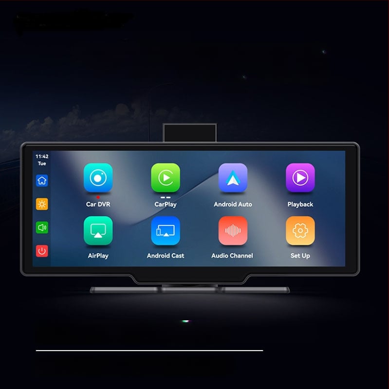 2025 модел CarPlay централно управление: HD навигация за автомобил, 10-инчов двуобективен дисплей, 2160P, 5G Wi‑Fi, Bluetooth, GPS, мониторинг на паркиране, нощно виждане, детекция на разстоянието до предното превозно средство, предупреждение за пешеходци,