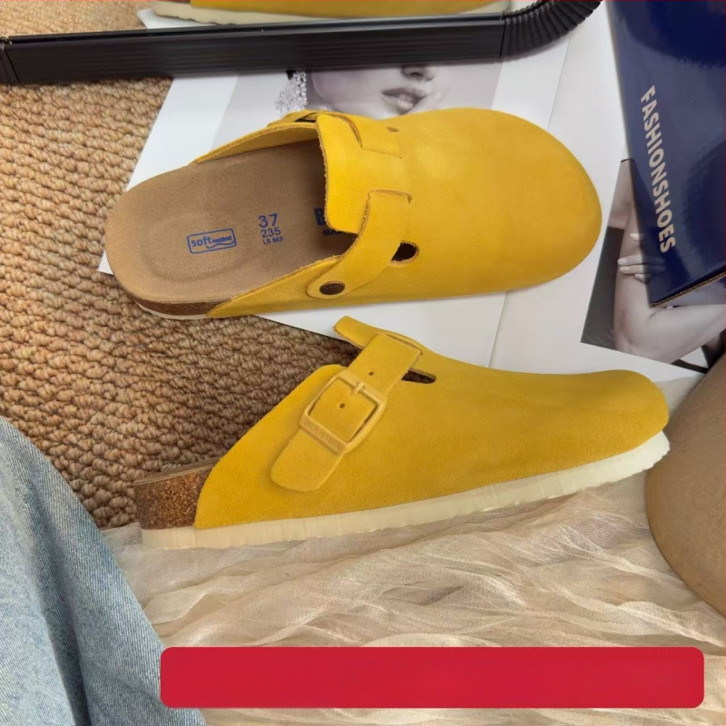 Pantofi dama din piele de vită, cu degetul închis, slip-on, multicolore, ușori și respirabili pentru purtare zilnică