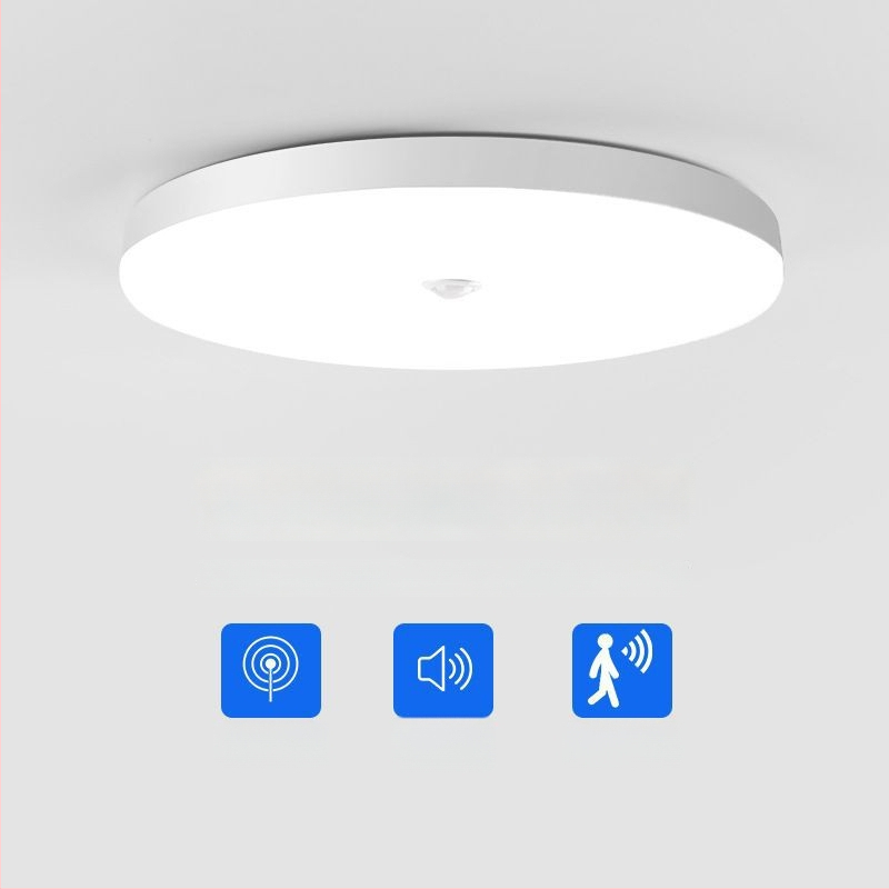 LED mozgásérzékelős mennyezeti lámpa a lépcsőházhoz és a folyosóra, infravörös érzékelővel és hangvezérléssel