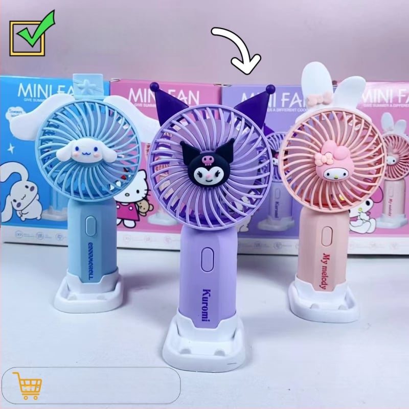 Ručný USB stolný ventilátor s karikatúrnou figúrkou – mini prenášateľný darček pre deti, model 677-95