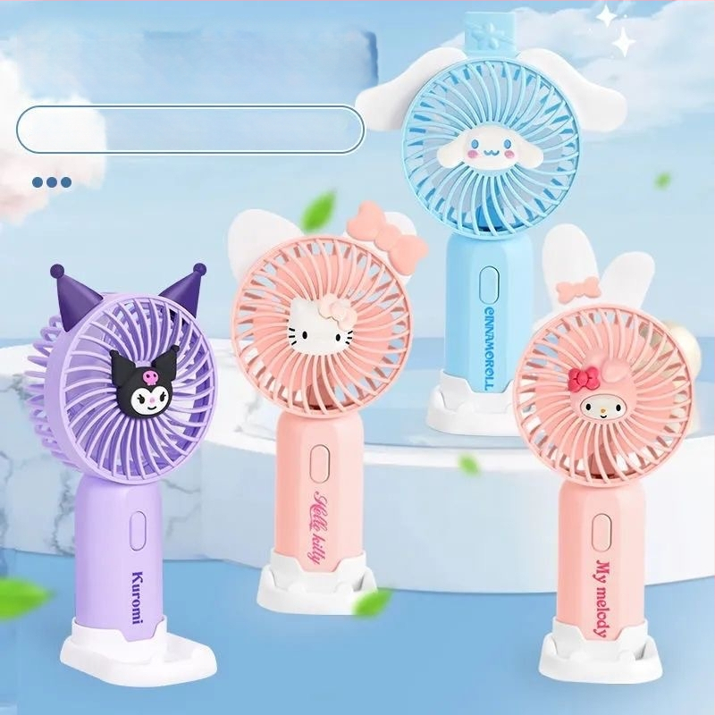 Ručný USB stolný ventilátor s karikatúrnou figúrkou – mini prenášateľný darček pre deti, model 677-95