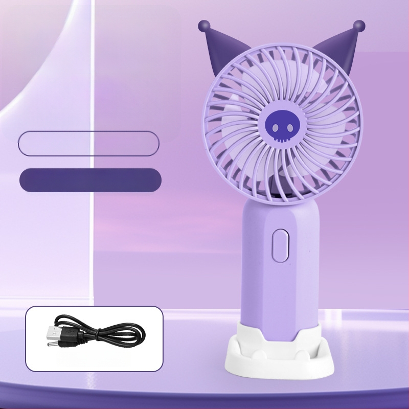 Ručný USB stolný ventilátor s karikatúrnou figúrkou – mini prenášateľný darček pre deti, model 677-95