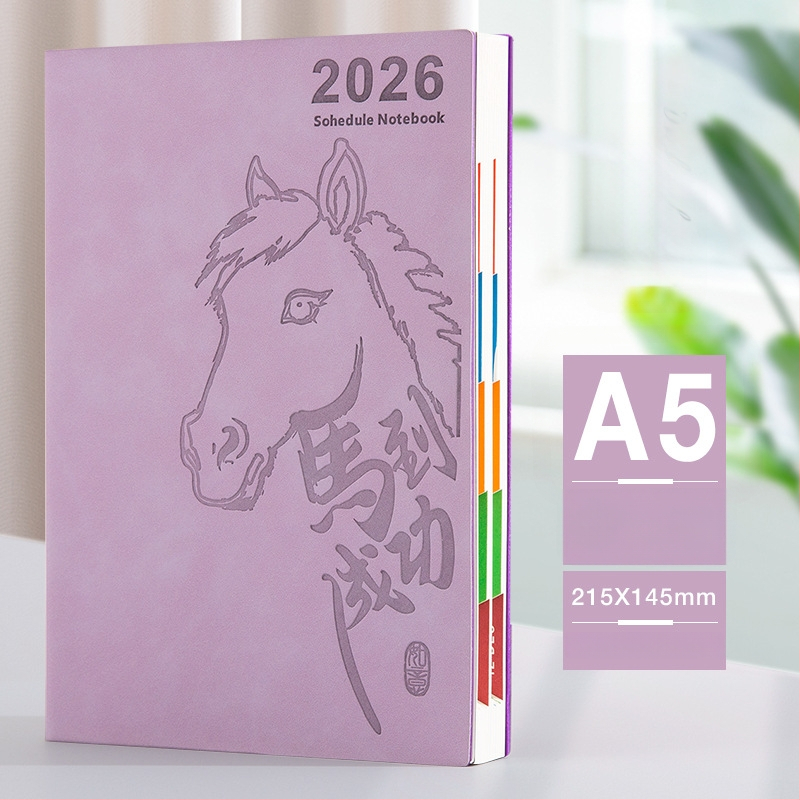 A5 plánovací zápisník 2026: riadenie času, efektivita a sebakontrola, Rok Koňa, retro podnikateľský štýl
