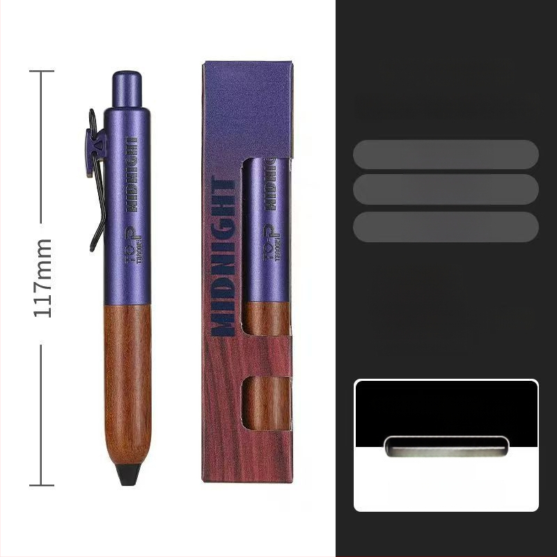 Tanosai Sötét Éjszaka golyóstoll szantálfa markolatttal, kompakt 0,5 mm fekete tinta, retro stílus