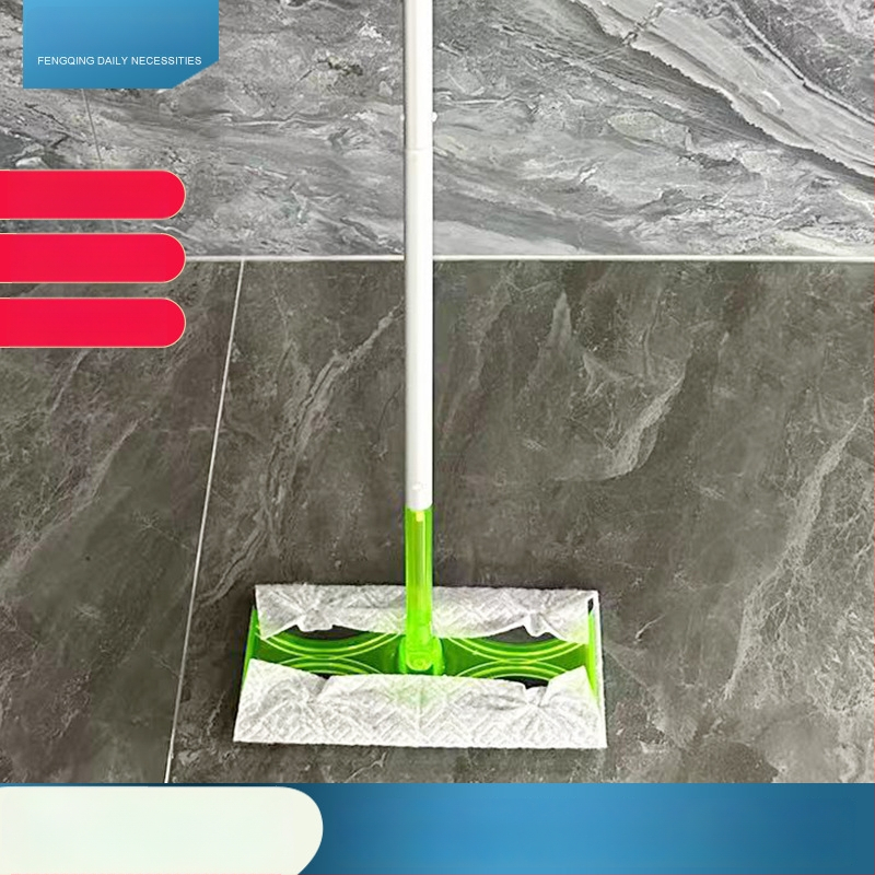 Ploški mop s elektrostatikom netkanom krpom za prašinu i ljepivom krpom za dlake