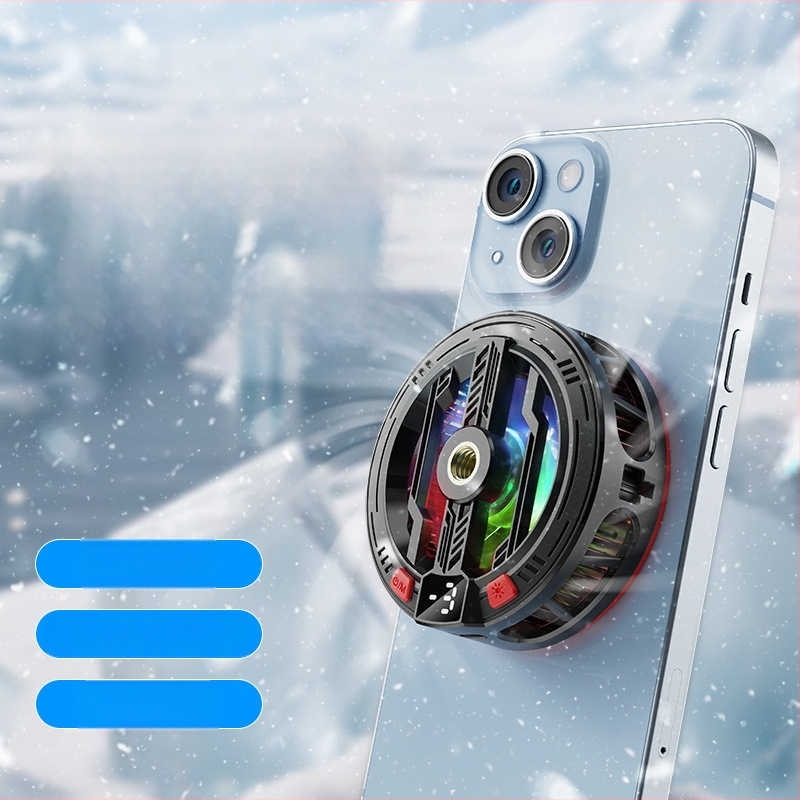 Răcitor pentru telefon cu clips magnetic, răcire pe bază de semiconductori, tehnologie Ice-Seal, pentru gaming și streaming, compatibil cu tablete.