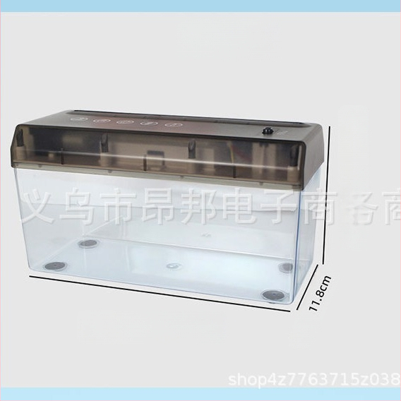 USB dvostruko korišten električni mini stolni rezac papira u trake A4, 5 mm trake, 9V, 10.8W, spremnik 2.6 L, dimenzije 275×118×148 mm, težina 0.9 kg