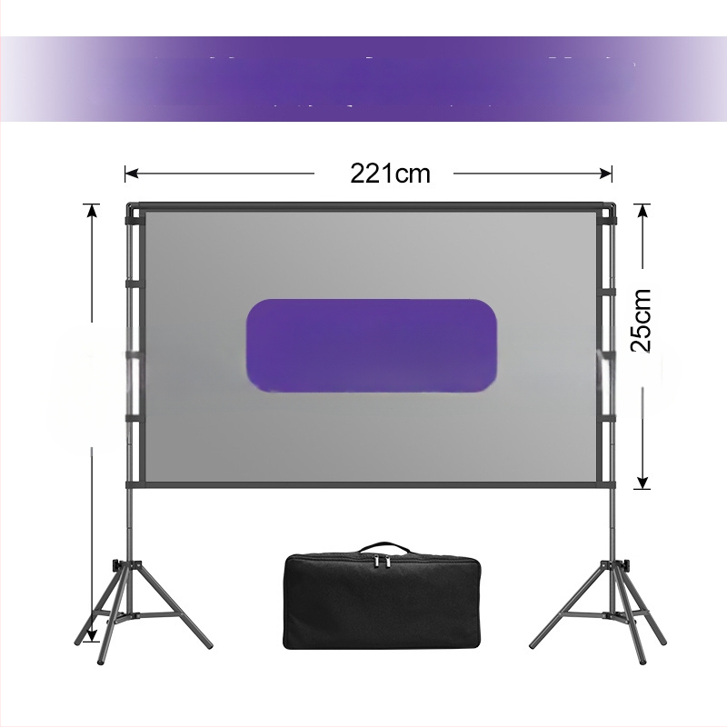 Vanjski projekcijski zaslon s trojnožnim stalkom, 4K, kampiranje, otporan na vjetar