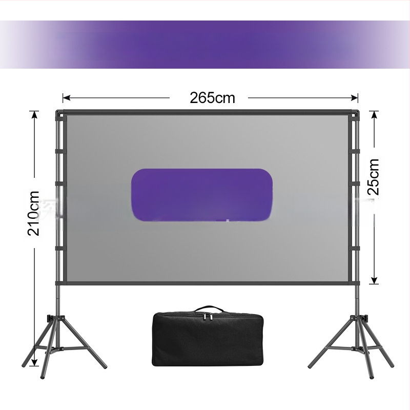 Vanjski projekcijski zaslon s trojnožnim stalkom, 4K, kampiranje, otporan na vjetar