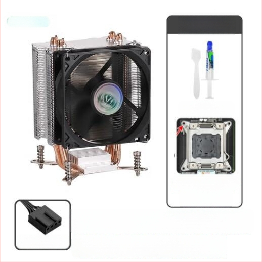 AVC4 Bakreni hladnjak CPU s bakrenim cijevima, tih, kompatibilan s 11511155/1366/2011, univerzalni server CPU ventilator