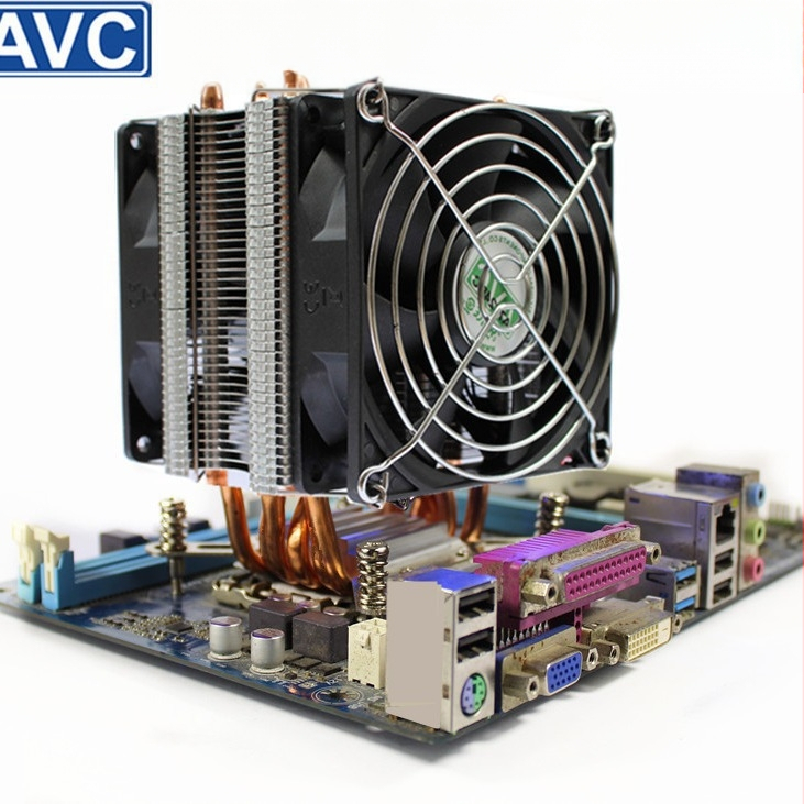 AVC4 Bakreni hladnjak CPU s bakrenim cijevima, tih, kompatibilan s 11511155/1366/2011, univerzalni server CPU ventilator