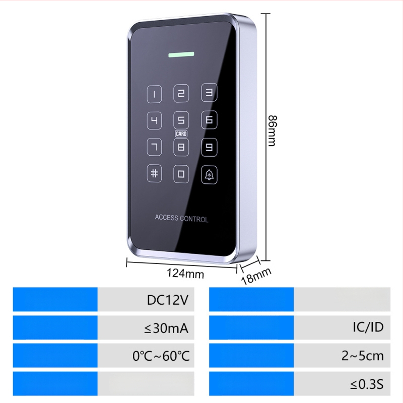 Dvostruko otporan sustav kontrole pristupa s lozinkom i NFC za mobilni telefon, elektromagnetski mehanizam zaključavanja za jednostruka i dvostruka staklena vrata