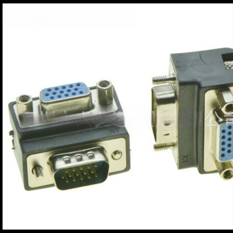 VGA koljeno adapter: muški–ženski, 15-pinski ženski na muški, za projektor/monitor, 90° i 270° savijanje
