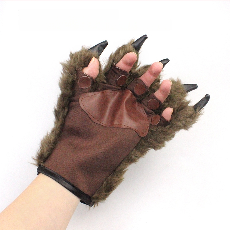 Halloween rukavice: stilovi werewolf i orangutan za makeup i scenske rekvizite, dodatci za kostim