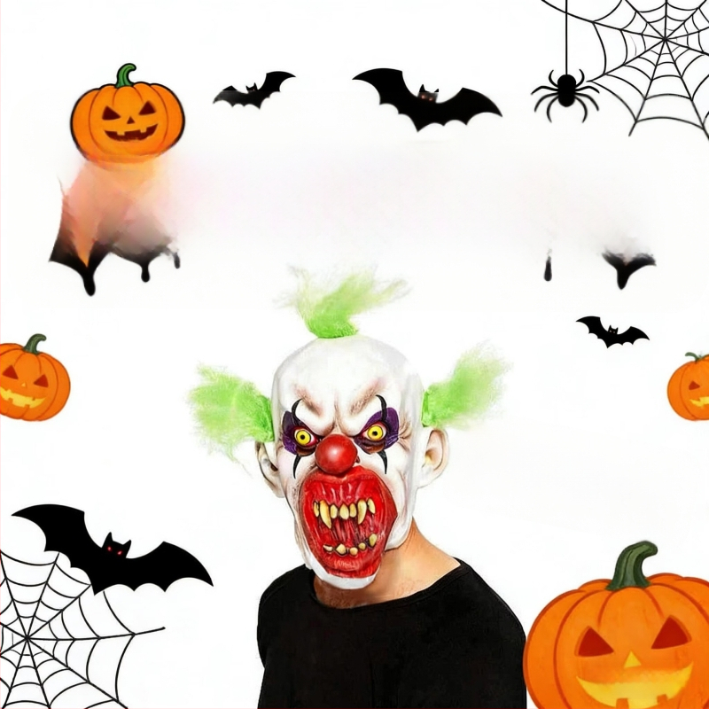 Lateks maska zlog klauna za Halloween, horor zombie, krvavi dodatak za glavu