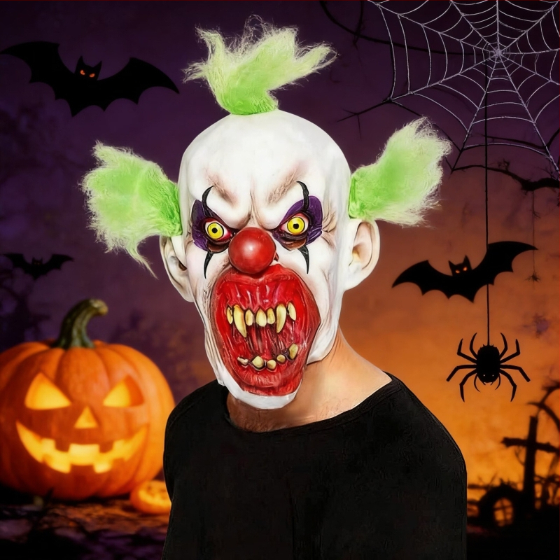 Lateks maska zlog klauna za Halloween, horor zombie, krvavi dodatak za glavu