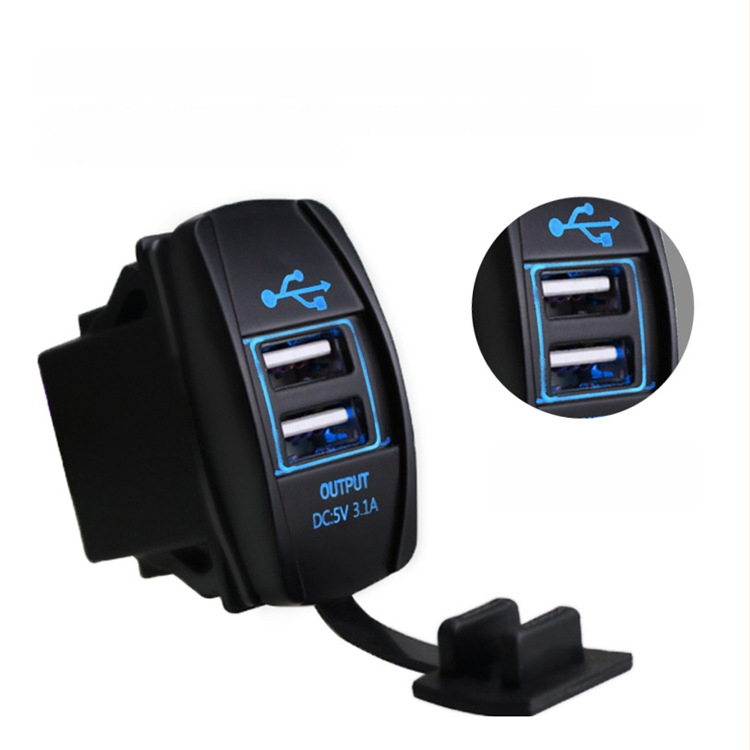 Punjač za automobil i motocikl s dvostrukim USB-om, vodootporan, univerzalni 12-24V