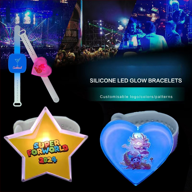 Svjetleći LED silikon narukvica za koncerte i glazbene festivale – rekvizit za atmosferu