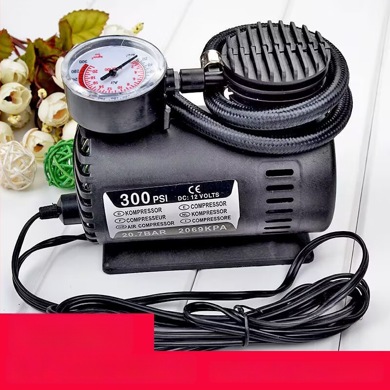 12V mini pumpa za automobil s manometrom — prijenosna električna pumpa za zrak, kabel 3 m