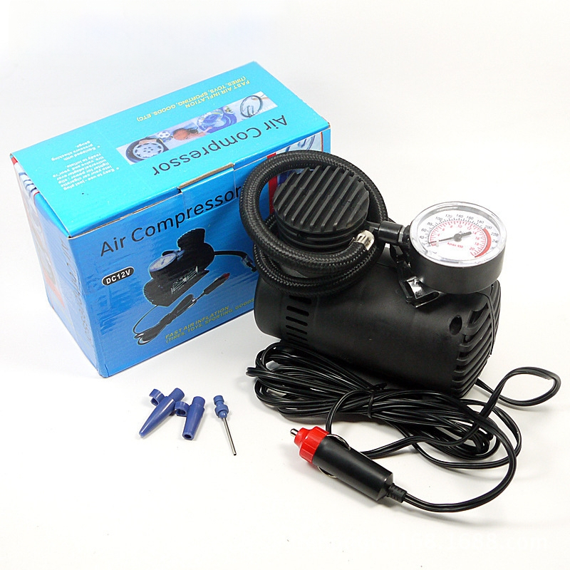 12V mini pumpa za automobil s manometrom — prijenosna električna pumpa za zrak, kabel 3 m