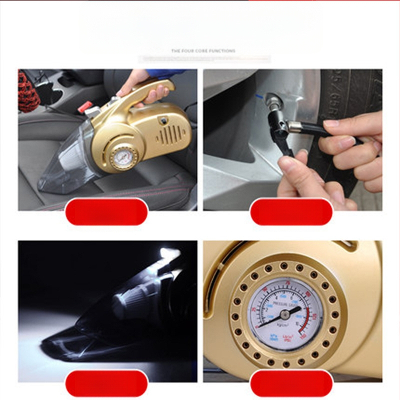 Automobilski usisavač 12V, mokro i suho, višefunkcijski s pumpom zraka, 4u1