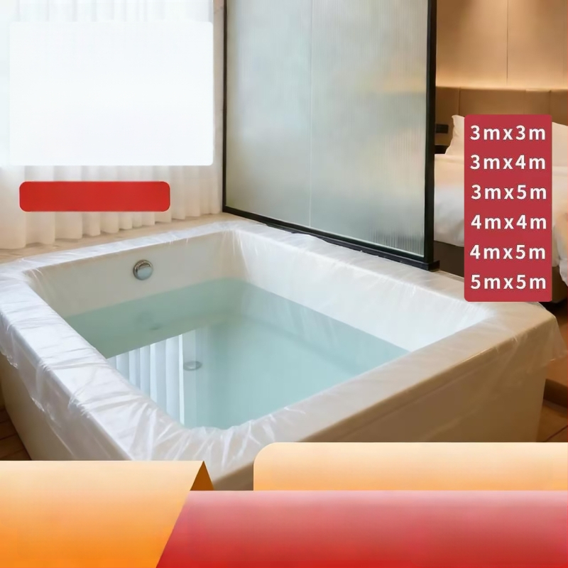 Jednokratni kadu liner, debeli, ekstra velik, za termalne bazene, privatne kade i hotelske dvostruke kade, plastična vrećica za kupanje