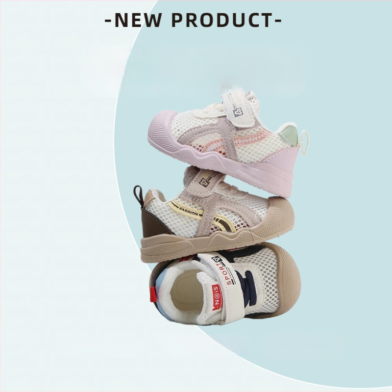 Prozračne mrežaste tenisice za bebe i malu djecu s Velcro zatvaračem, mekana potplat, protivsklizne, za proljeće i ljeto, unisex