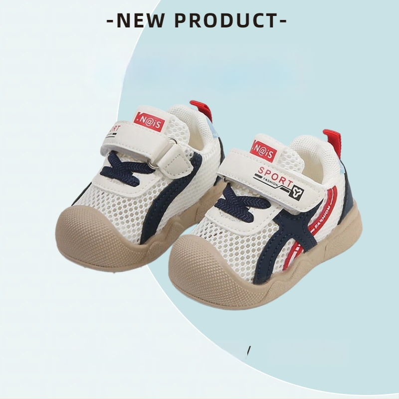 Prozračne mrežaste tenisice za bebe i malu djecu s Velcro zatvaračem, mekana potplat, protivsklizne, za proljeće i ljeto, unisex
