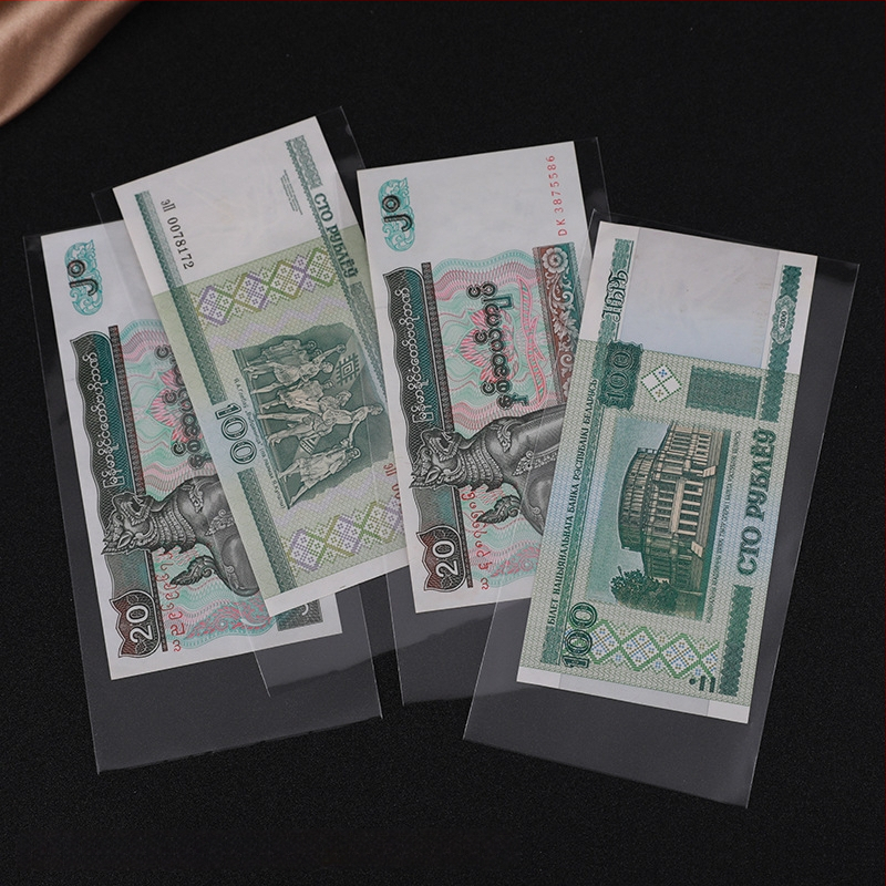 OPP debeli zaštitni džepovi za banknote, set 100 komada, s zaštitnom kutijom za banknote i stranu valutu