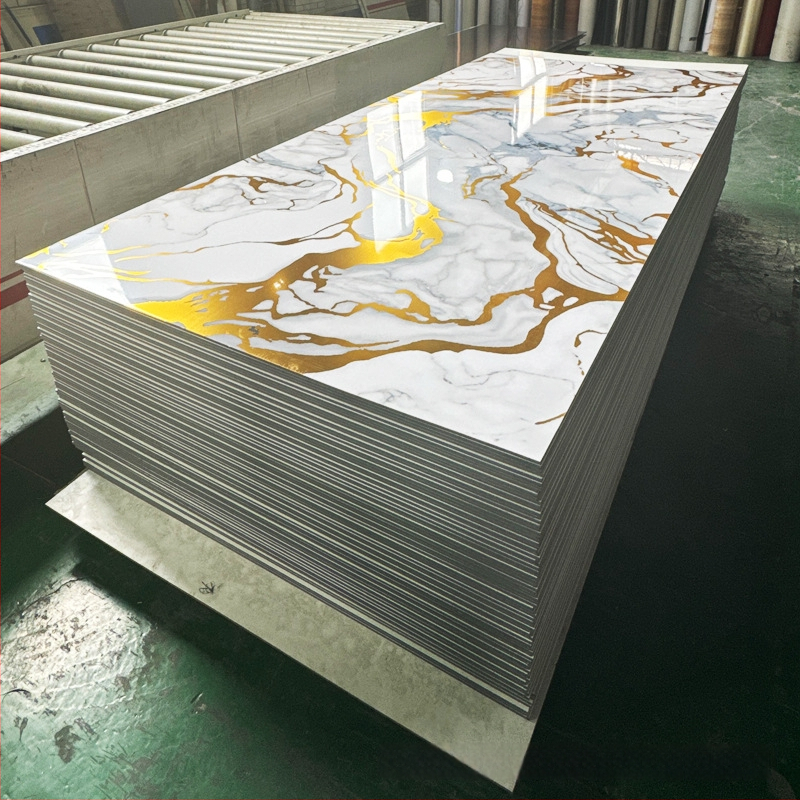 Prilagođeni PVC dekorativni panel visokog sjaja s uzorkom kamena za hotele, restorane i urede (debljina 5 mm ili 8 mm)