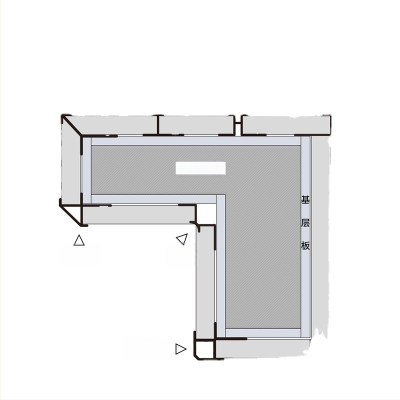 9 mm rubni trak za zidni panel s furniranim drvetom, dekorativni aluminijski profil, I‑oblik linija, kvadratni Yin–Yang kutni trak