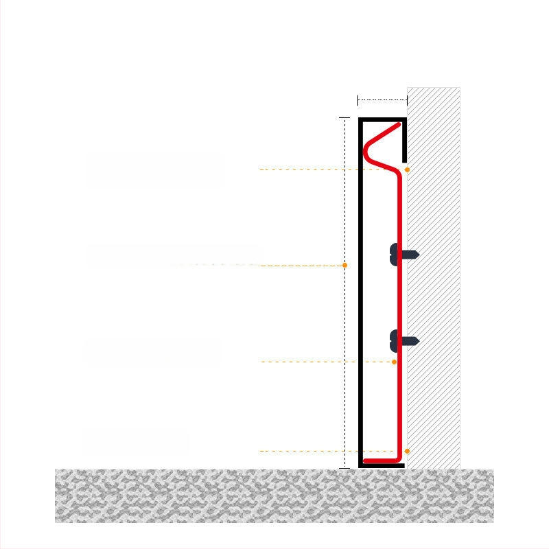 Nerđajući čelični profil za hotelske projekte, 201/304, 8K ogledni završni sloj, kopčasti sustav, debljina 3 cm