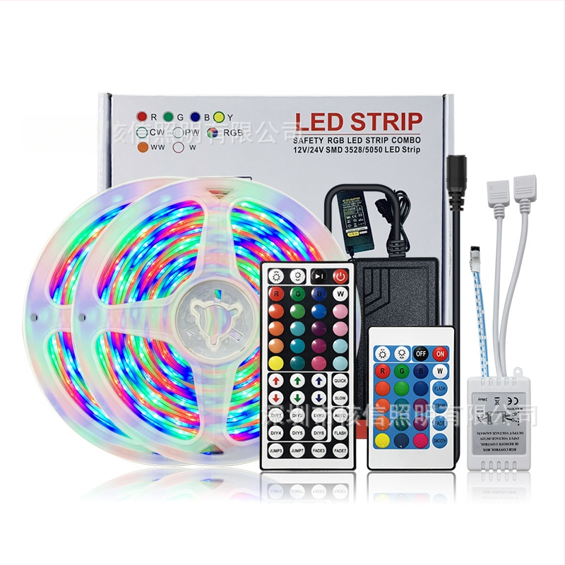 RGB 3528 vodootporna LED traka s daljinskim upravljačem 24 ili 44 tipke, 12V, 5 m, promjenjivi boje