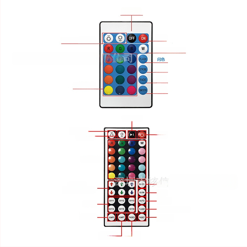 RGB 3528 vodootporna LED traka s daljinskim upravljačem 24 ili 44 tipke, 12V, 5 m, promjenjivi boje
