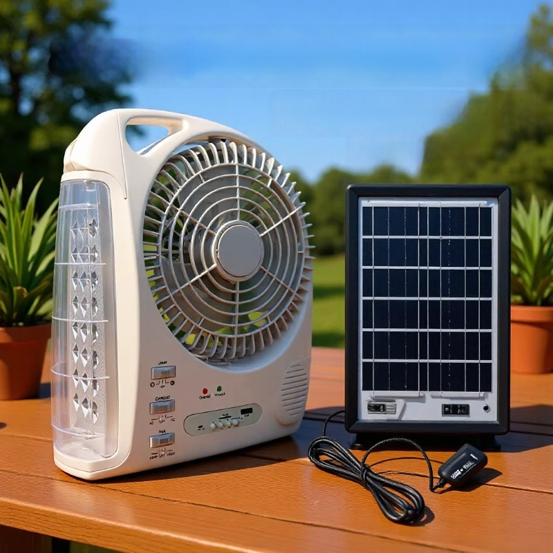 Ανεμιστήρας ηλιακής ενέργειας με LED φως και Bluetooth για εξωτερική χρήση