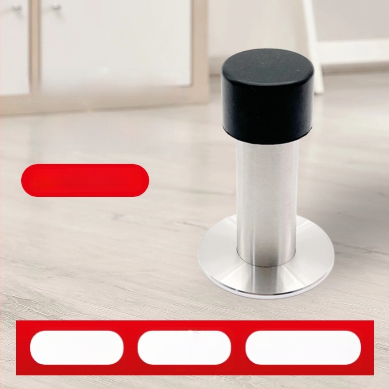 Rozsdamentes acél 304, 22 mm átmérő, vastag gumírozott fej perforált felső résszel, falra szerelhető ajtó stopper, korrózióálló