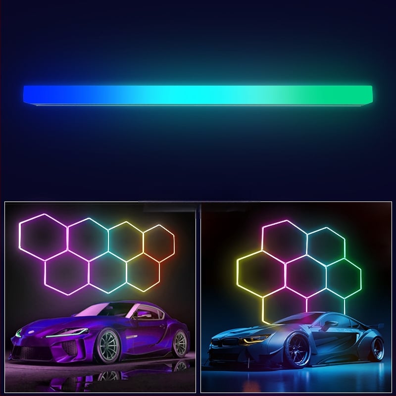 Hatszögletű munkahelyi világítás panel, 110-240V, RGB, csatlakoztatható