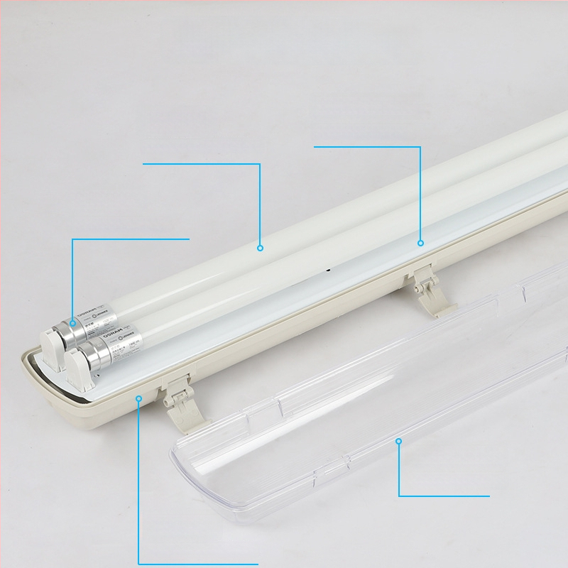 LED T8 lineáris lámpa vízálló, porálló és robbanásbiztos házzal – egyrészes vagy kettős cső tartóval