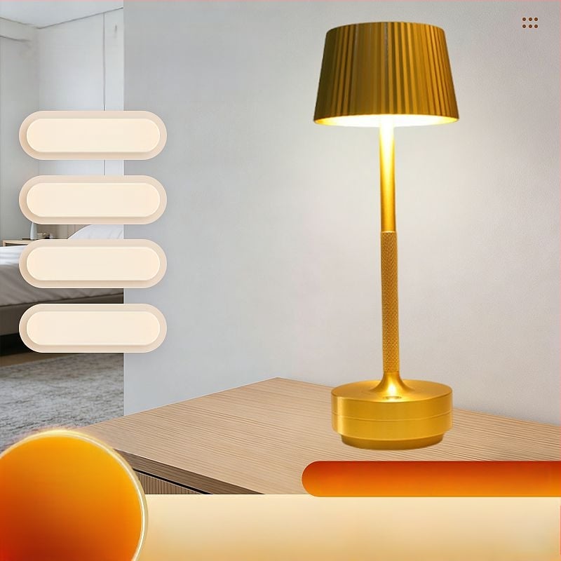 LED okos asztali lámpa, minimalista retro kávézó hangulattal, érintéses vezérlés és USB töltés