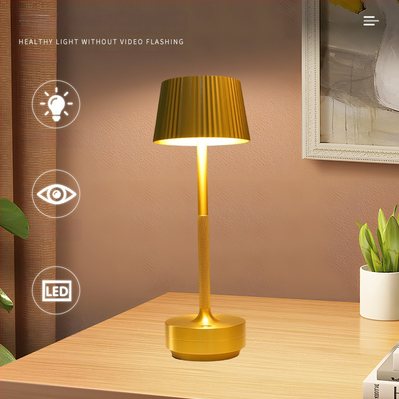 LED okos asztali lámpa, minimalista retro kávézó hangulattal, érintéses vezérlés és USB töltés