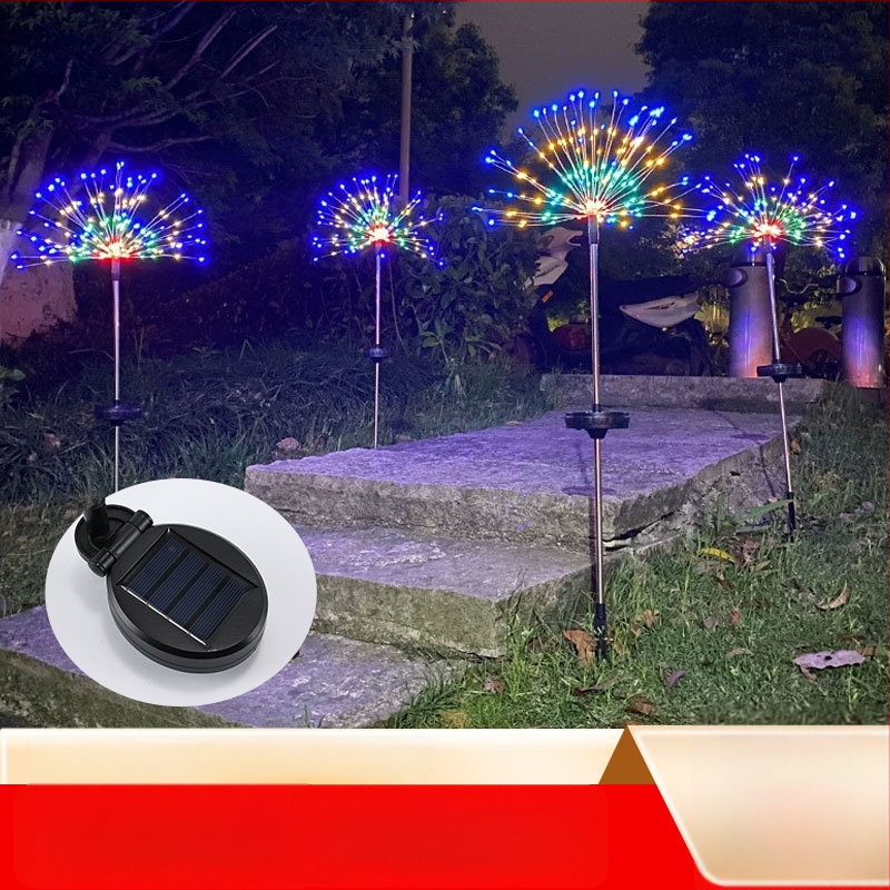 LED solárne svetlá na zem vo forme ohňostroja, LED retiazka s motívom púpnika pre vonkajšiu výzdobu záhrady
