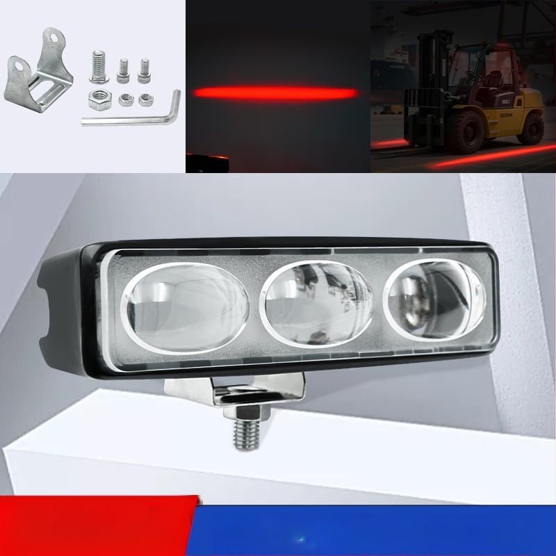 3-LED ultrajarko LED svjetlo za viljuškar, linearni tip, signaliziranje sigurnosne zone, crveno i plavo svjetlo