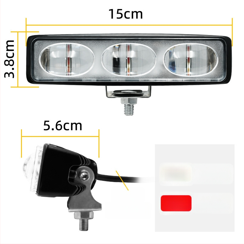 3-LED ultrajarko LED svjetlo za viljuškar, linearni tip, signaliziranje sigurnosne zone, crveno i plavo svjetlo